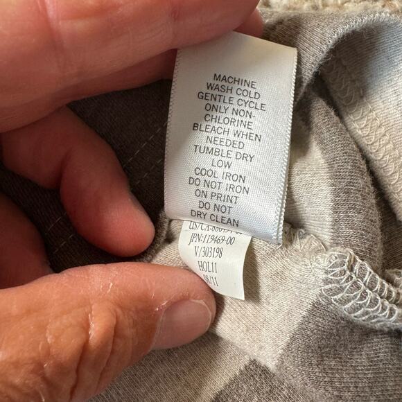 Banana Republic Cotton 1/4 Zip Sweater; SO SOFT!! Size M; Cream & Brown Striped - Picture 7 of 8
